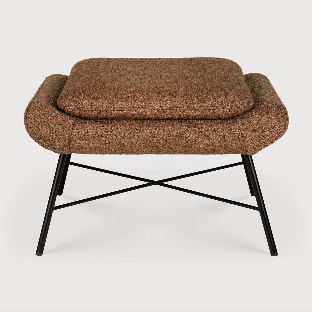 Ethnicraft Barrow Footstool with FSC-certified solid wood frame, Belgian design