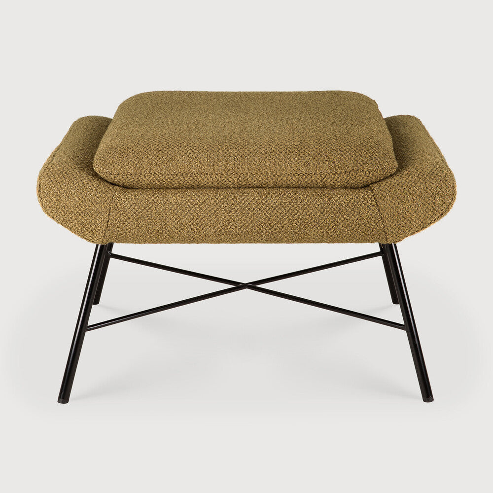 Ethnicraft Barrow Footstool with FSC-certified solid wood frame, Belgian design