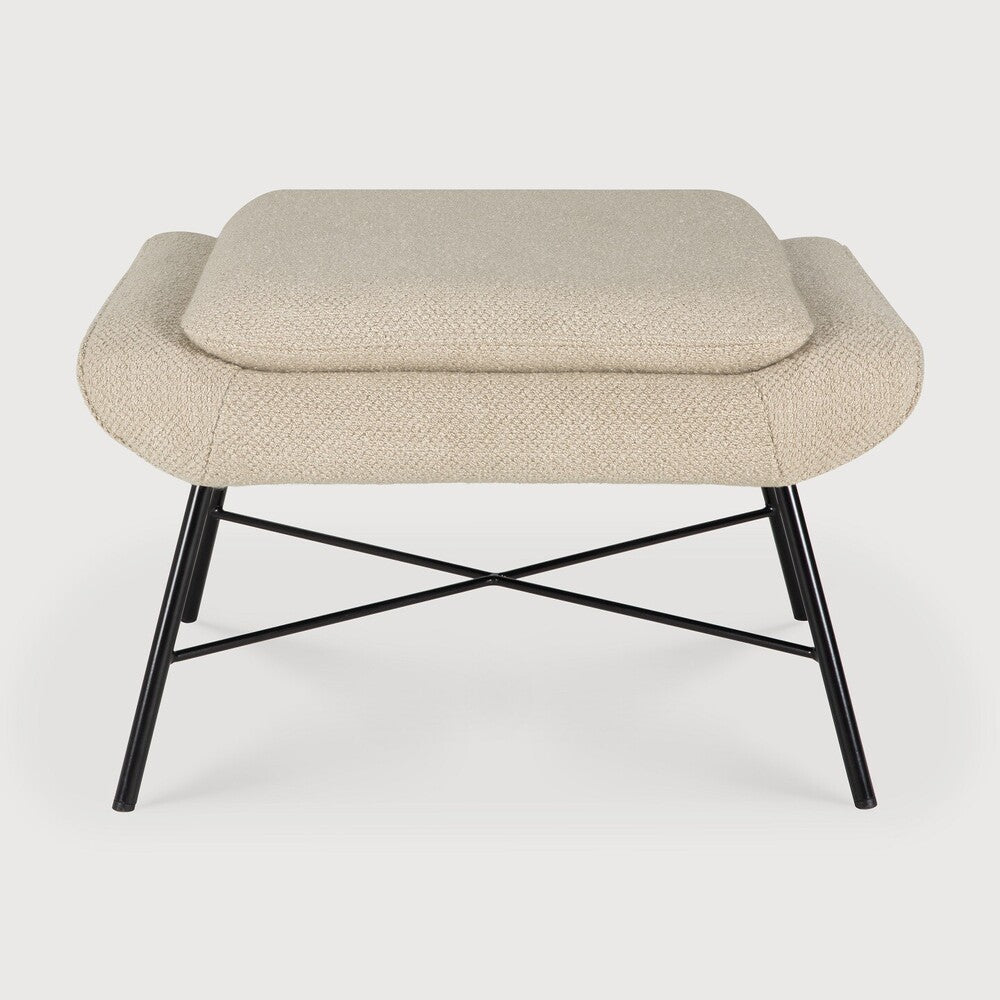 Ethnicraft Barrow Footstool with FSC-certified solid wood frame, Belgian design