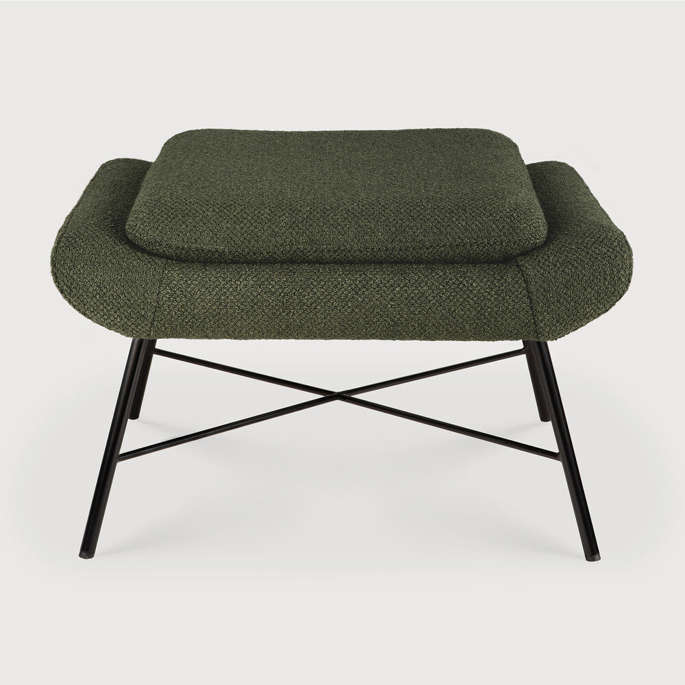 Ethnicraft Barrow Footstool with FSC-certified solid wood frame, Belgian design