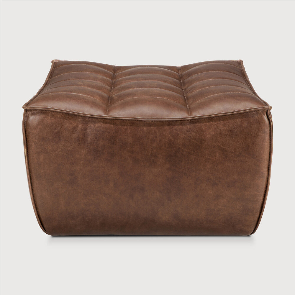Ethnicraft N701 Footstool with FSC-certified solid wood frame, Belgian design