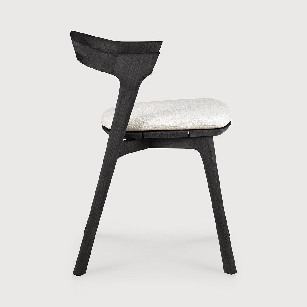 Ethnicraft Bok Outdoor Dining Chair in Teak with Off White cushion