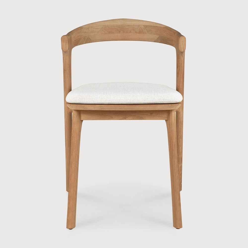 Ethnicraft Bok Outdoor Dining Chair in Teak with Off White cushion