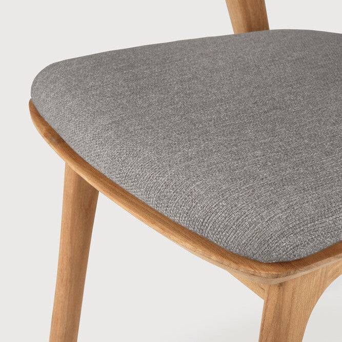 Detail of Ethnicraft Bok Outdoor Dining Chair in Teak with Mocha cushion