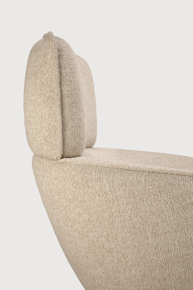 Detail of Ethnicraft Merge Lounge Chair showing the Loam fabric weave