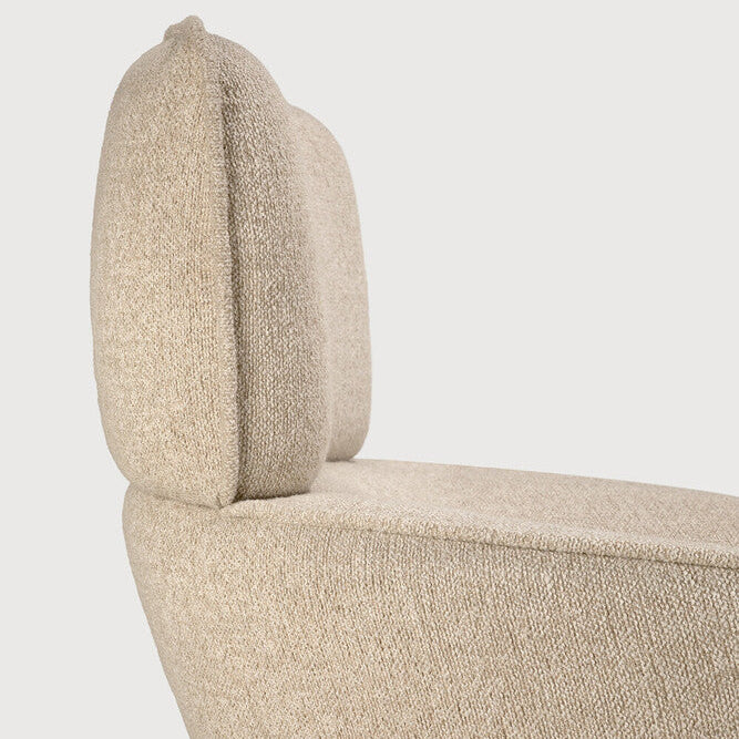 Detail of Ethnicraft Merge Lounge Chair showing the Loam fabric weave