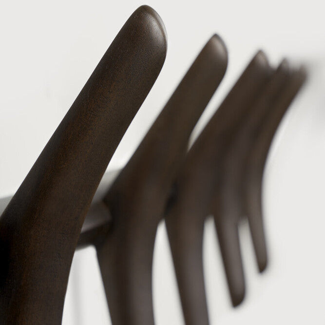 Ethnicraft PI Coat Rack in mahogany, FSC-certified solid mahogany
