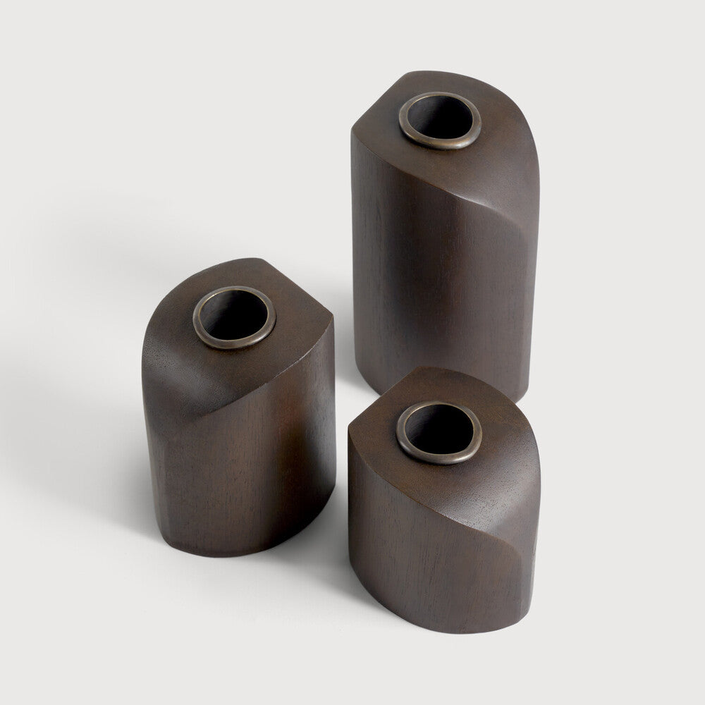 Ethnicraft PI Candle Holders, FSC-certified solid wood furniture by Belgian brand