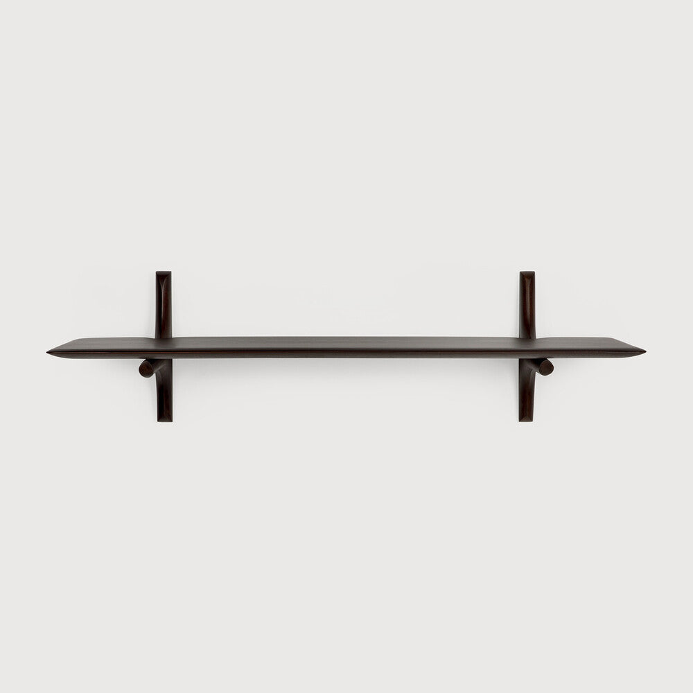 Ethnicraft PI Wall Shelf in mahogany, FSC-certified solid mahogany with varnished finish