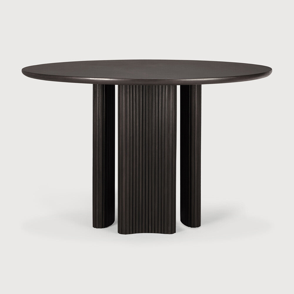 Ethnicraft Roller Max Dining Table in mahogany styled in a dining room