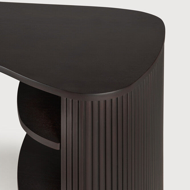Ethnicraft Roller Max Desk in mahogany, FSC-certified solid mahogany with varnished finish
