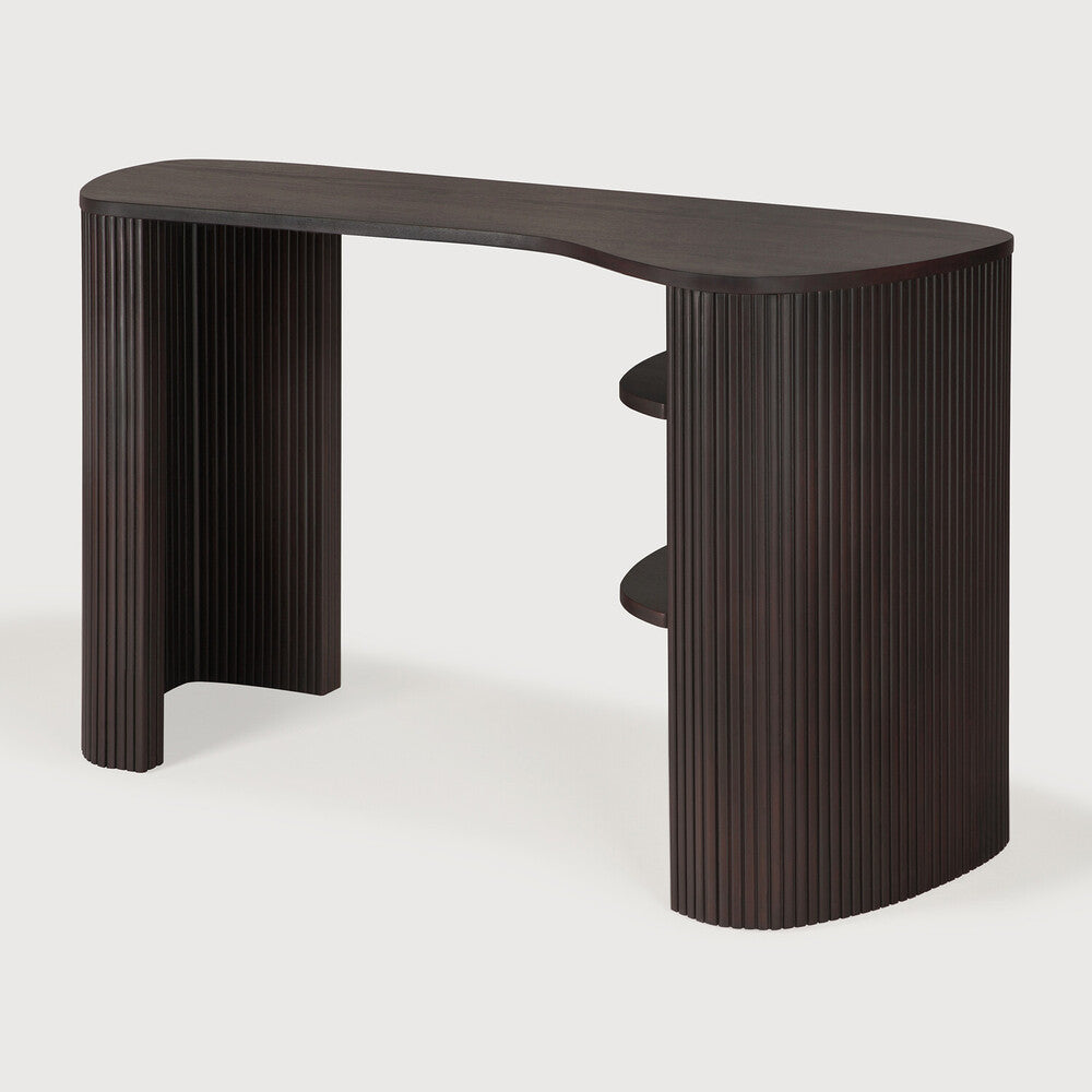 Ethnicraft Roller Max Desk in mahogany, FSC-certified solid mahogany with varnished finish