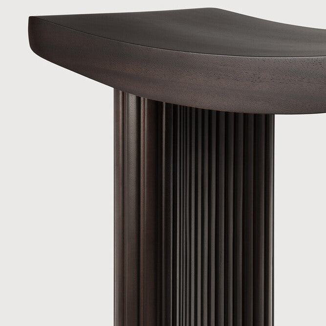 Ethnicraft Roller Max Stool in mahogany, FSC-certified solid mahogany with varnished finish