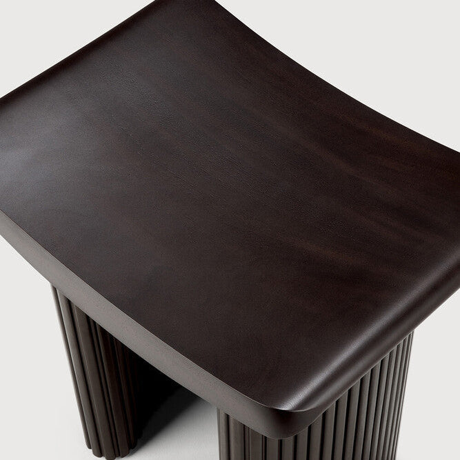 Ethnicraft Roller Max Stool in mahogany, FSC-certified solid mahogany with varnished finish