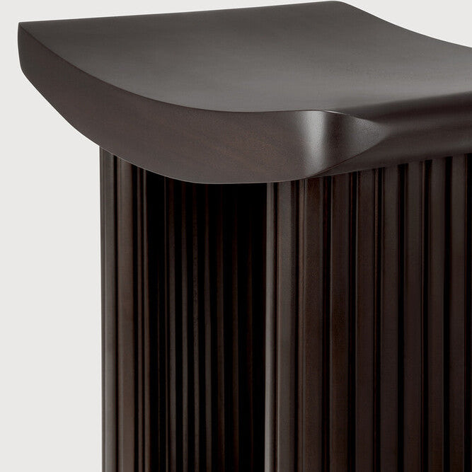 Ethnicraft Roller Max Stool in mahogany, FSC-certified solid mahogany with varnished finish