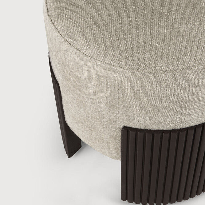 Ethnicraft Roller Max Pouf with FSC-certified solid mahogany frame