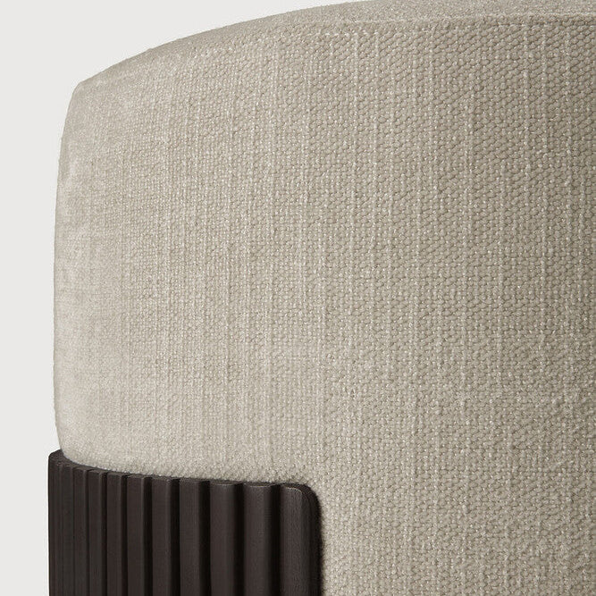 Ethnicraft Roller Max Pouf with FSC-certified solid mahogany frame