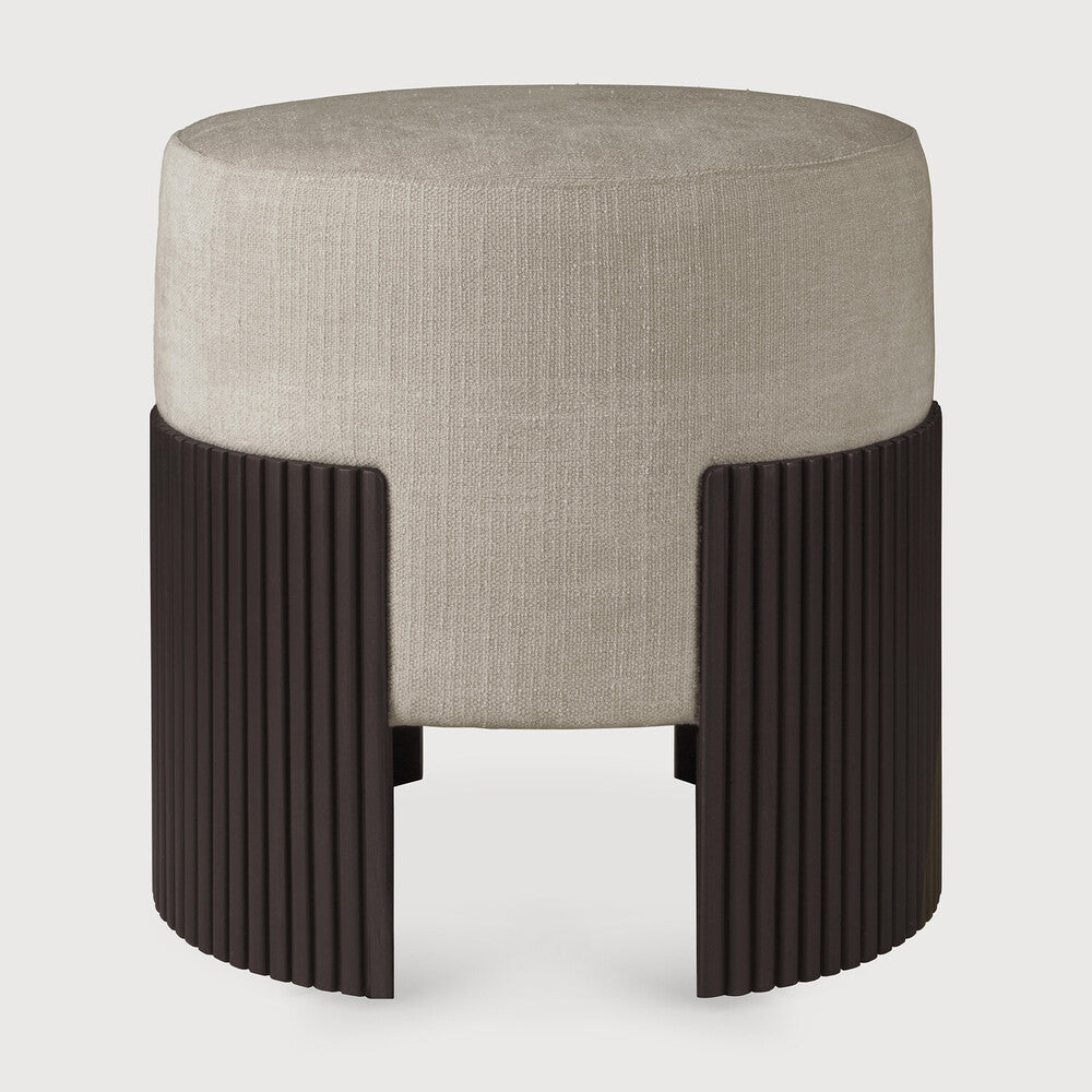 Ethnicraft Roller Max Pouf with FSC-certified solid mahogany frame