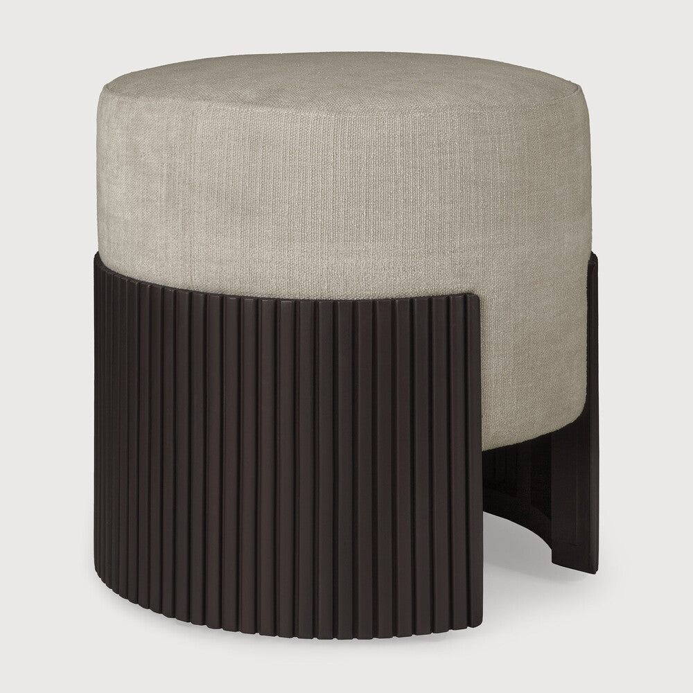Ethnicraft Roller Max Pouf with FSC-certified solid mahogany frame