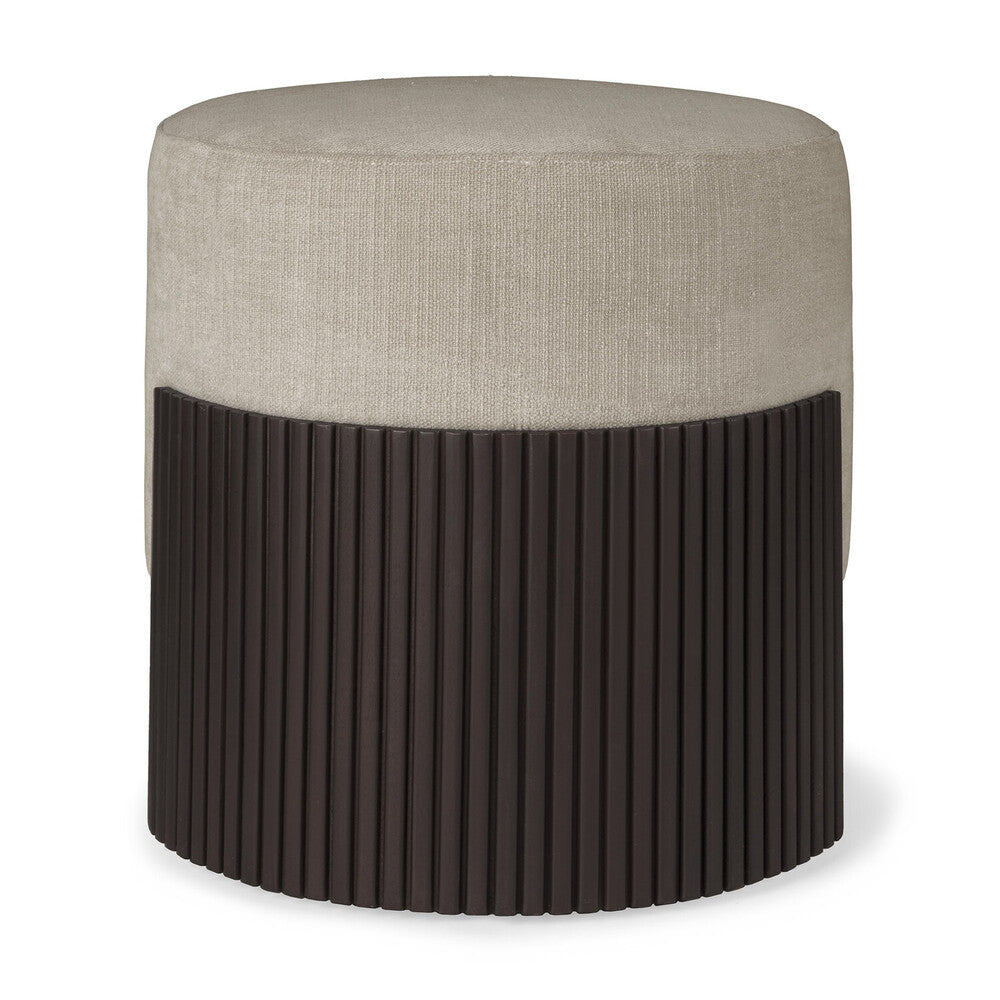 Ethnicraft Roller Max Pouf with FSC-certified solid mahogany frame