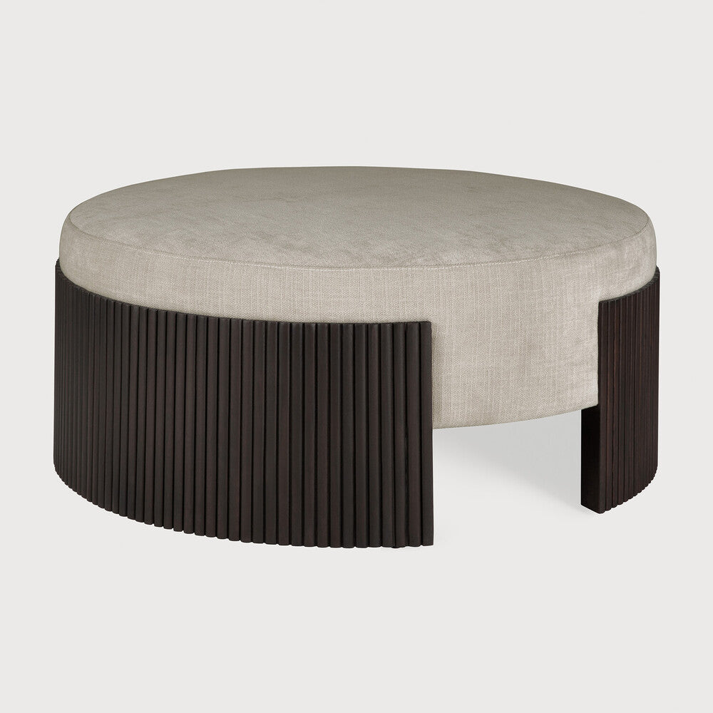 Ethnicraft Roller Max Pouf with FSC-certified solid mahogany frame