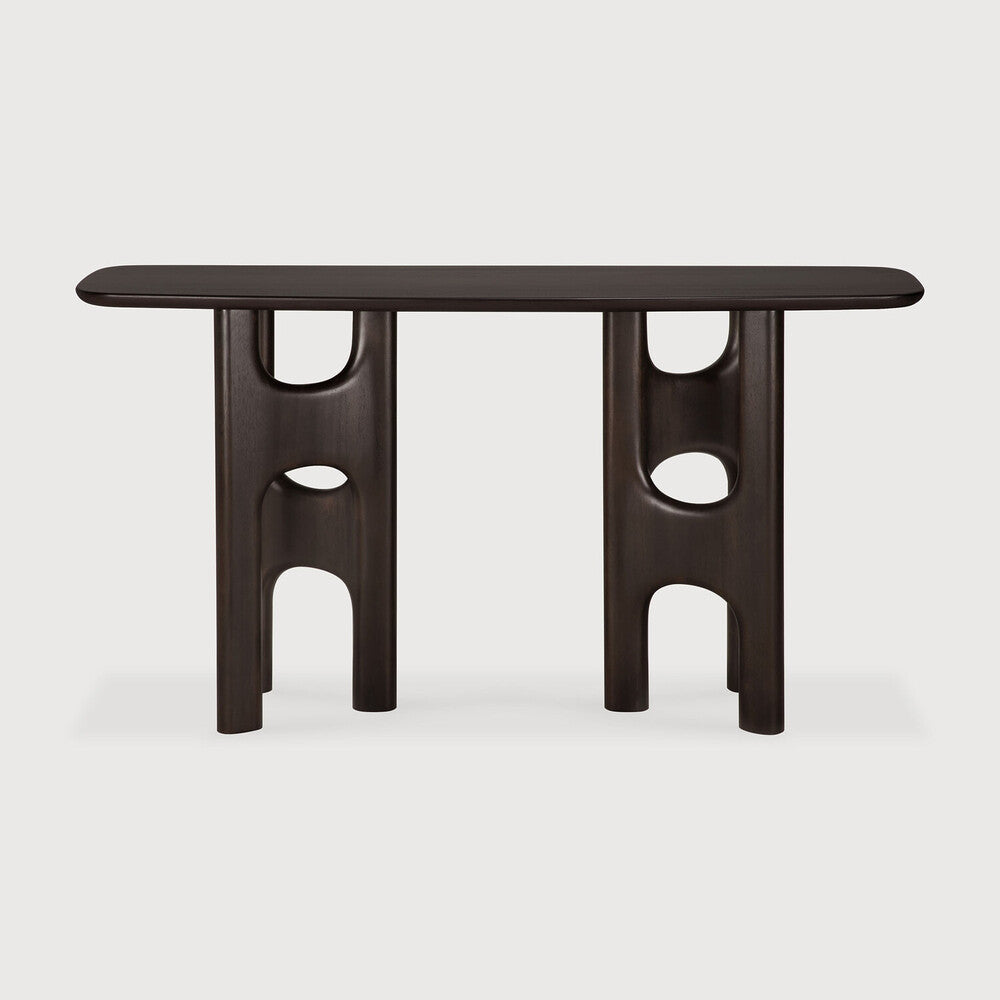 Ethnicraft Flow Console in mahogany, FSC-certified solid mahogany
