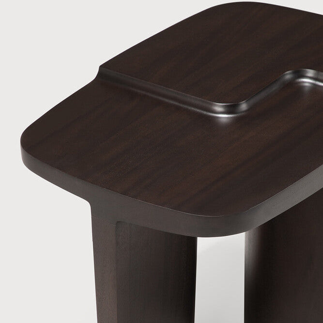Ethnicraft Brutalist Side Table in mahogany, FSC-certified solid mahogany with varnished finish