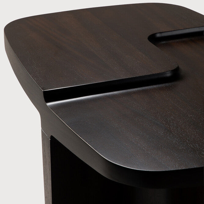 Ethnicraft Brutalist Side Table in mahogany, FSC-certified solid mahogany with varnished finish
