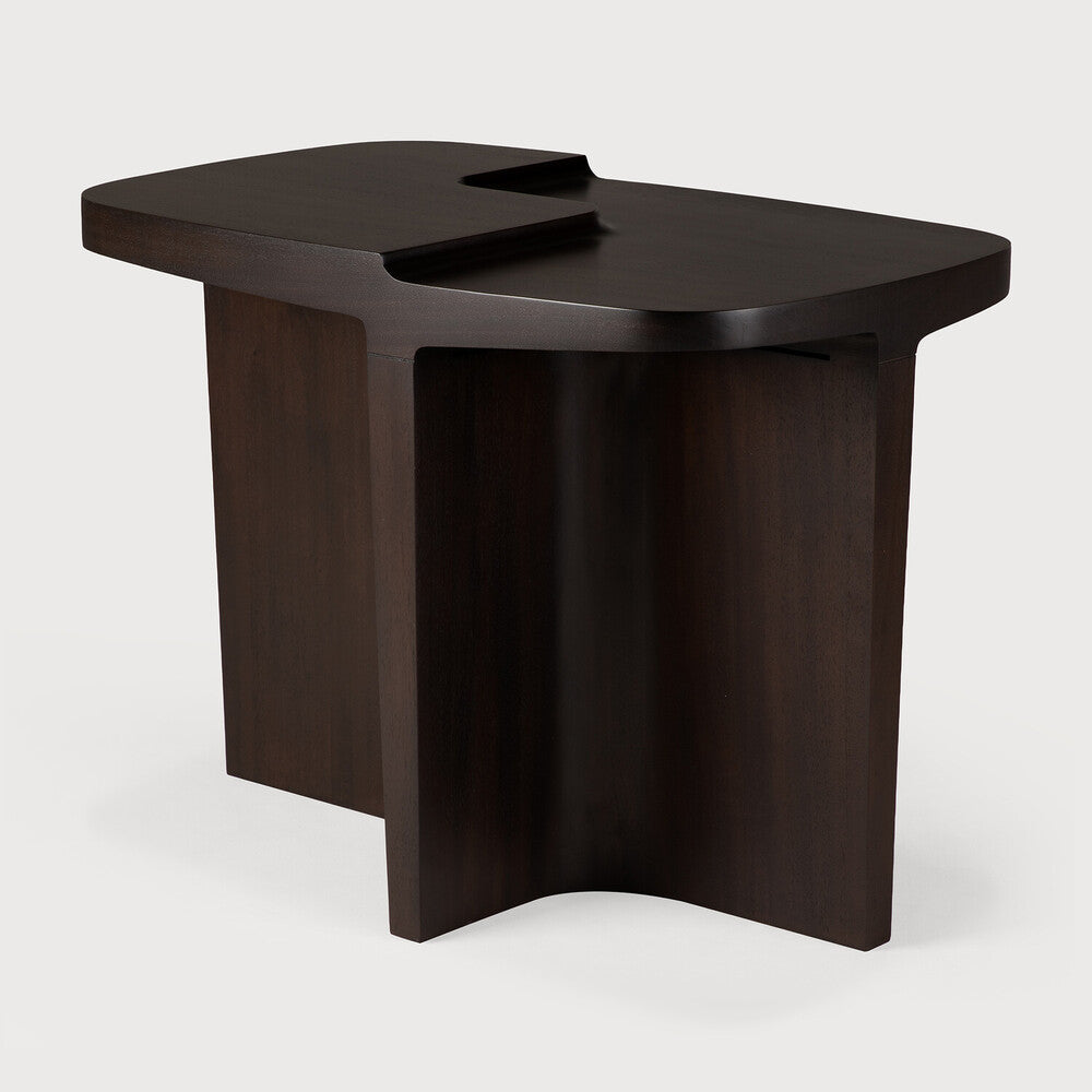 Ethnicraft Brutalist Side Table in mahogany, FSC-certified solid mahogany with varnished finish