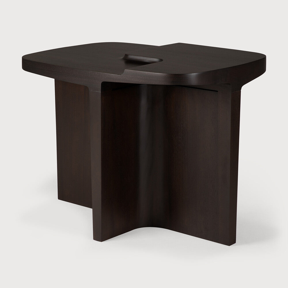 Ethnicraft Brutalist Side Table in mahogany, FSC-certified solid mahogany with varnished finish