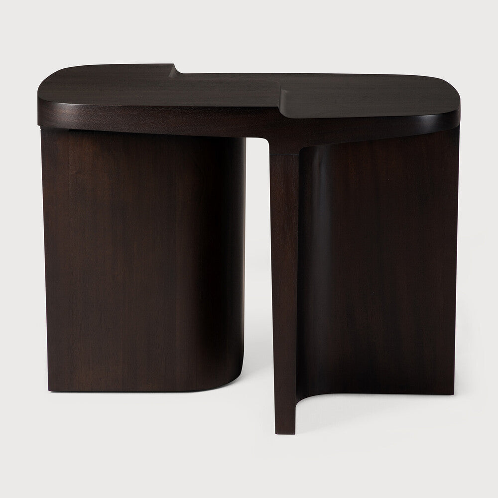 Ethnicraft Brutalist Side Table in mahogany, FSC-certified solid mahogany with varnished finish