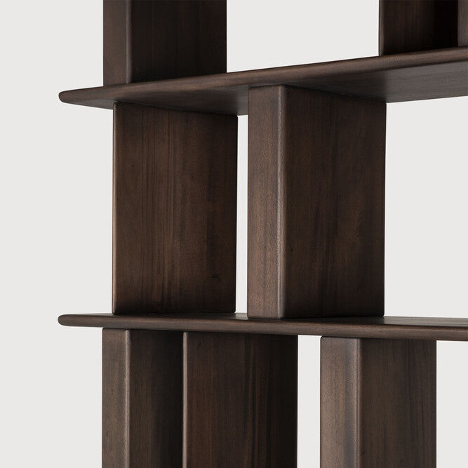 Ethnicraft Block Rack in mahogany, FSC-certified solid mahogany with varnished finish