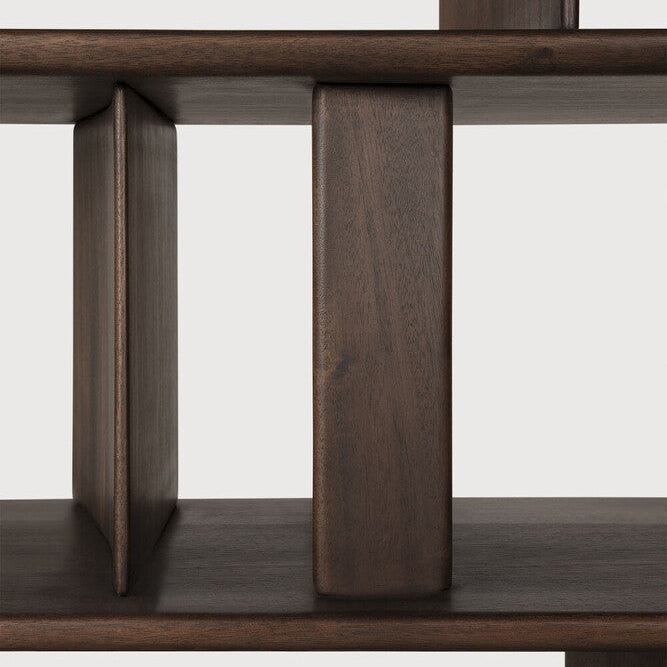 Ethnicraft Block Rack in mahogany, FSC-certified solid mahogany with varnished finish