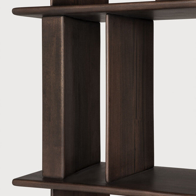 Ethnicraft Block Rack in mahogany, FSC-certified solid mahogany with varnished finish
