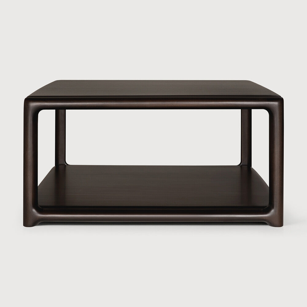 Ethnicraft Eda Coffee Table square in Rose Brown, solid mahogany
