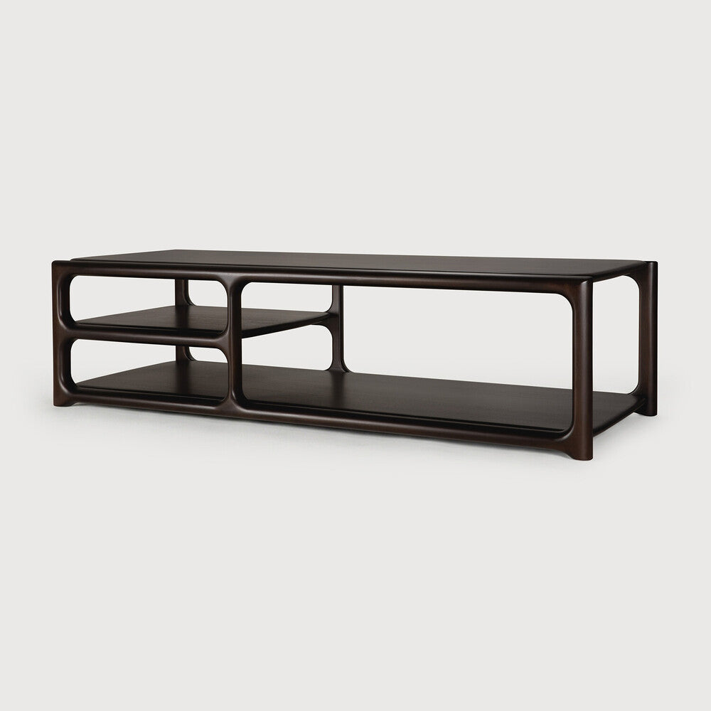 Ethnicraft Eda Coffee Table rectangular, side view, solid mahogany