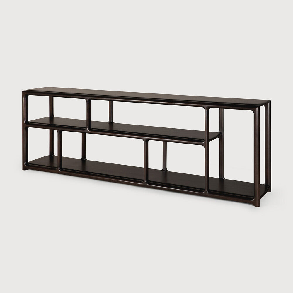 Ethnicraft Eda Rack low, side view, solid mahogany