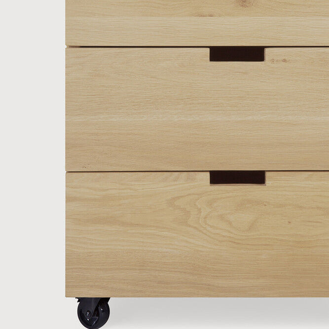 Ethnicraft Billy Drawer Unit in oak, FSC-certified solid oak with oiled finish