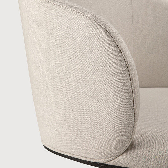 Detail of Ethnicraft Unda Office Chair showing the black metal five-star base and castors