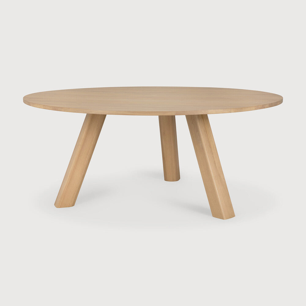 Ethnicraft Unda Dining Table in Oak, side view, solid oak
