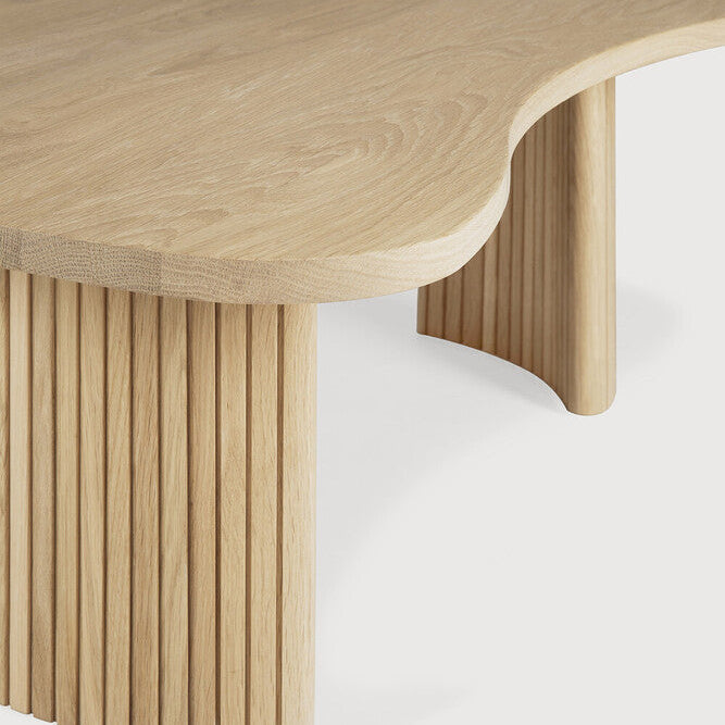 Ethnicraft Boomerang Coffee Table in oak, FSC-certified solid oak