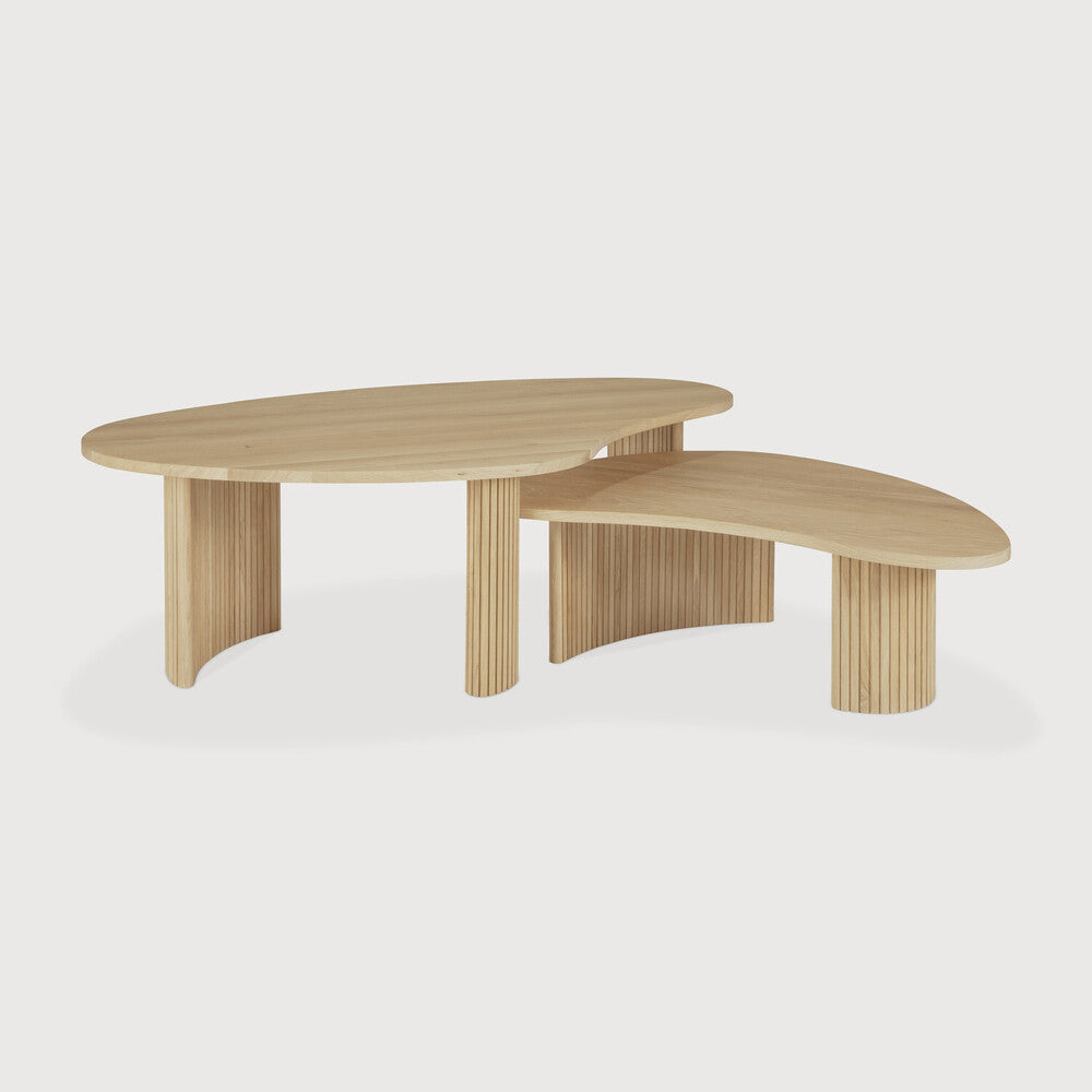 Ethnicraft Boomerang Coffee Table in oak, FSC-certified solid oak