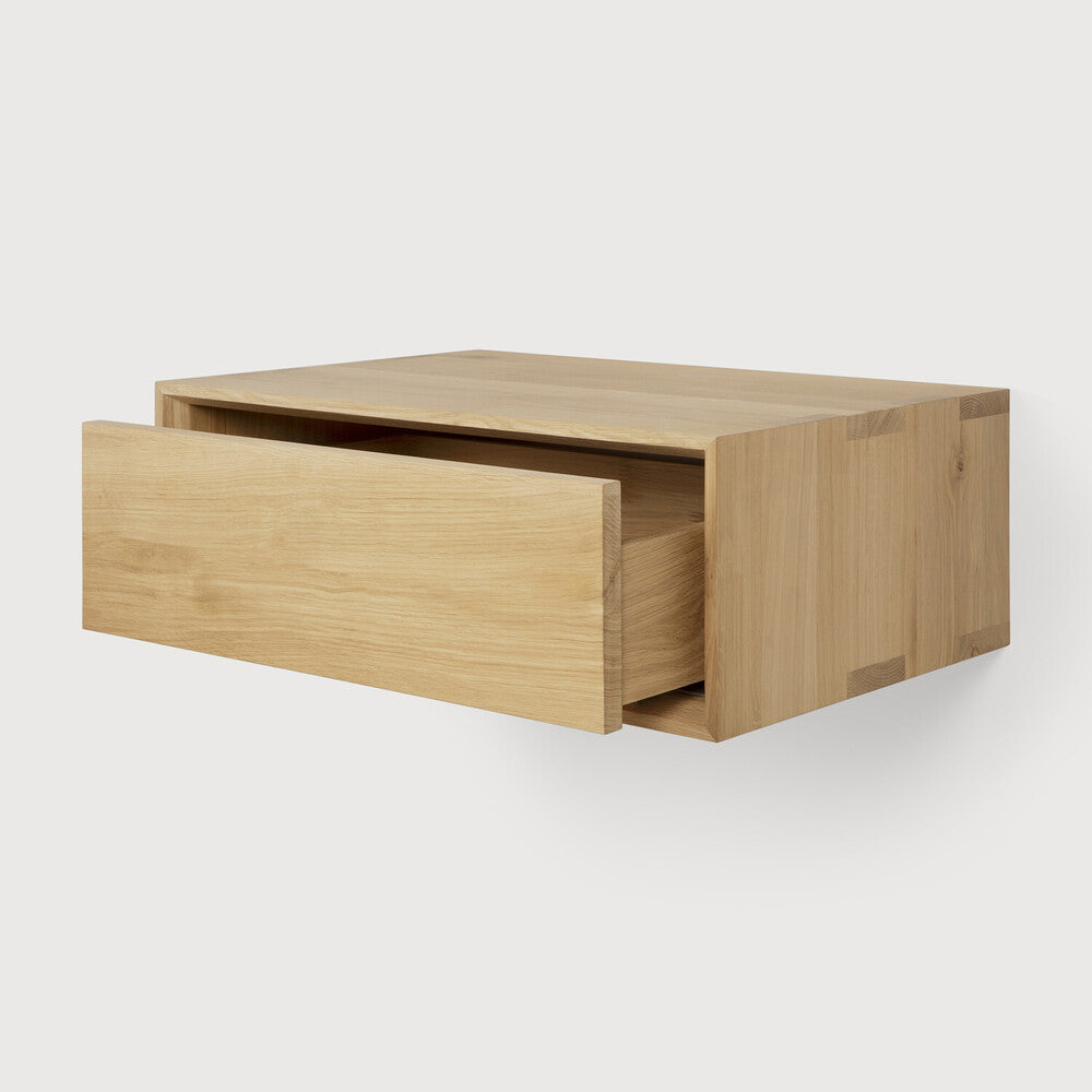 Ethnicraft Nordic II Hanging Bedside Table, FSC-certified solid wood furniture by Belgian brand