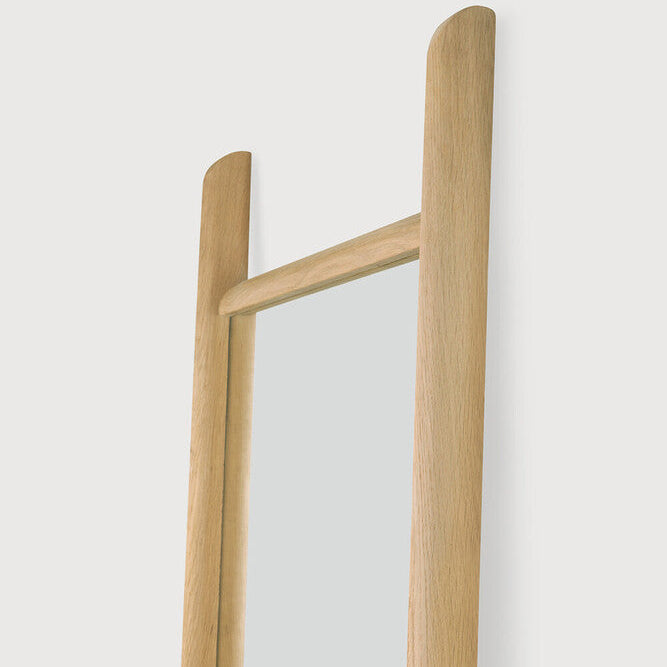 Ethnicraft Pi Floor Mirror with bronzed glass and Belgian craftsmanship