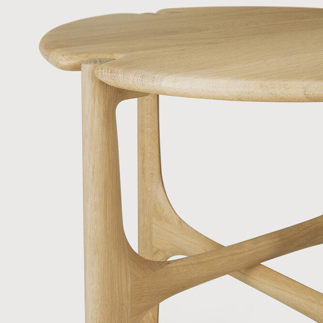 Ethnicraft PI Side Table in oak, FSC-certified solid oak with varnished finish