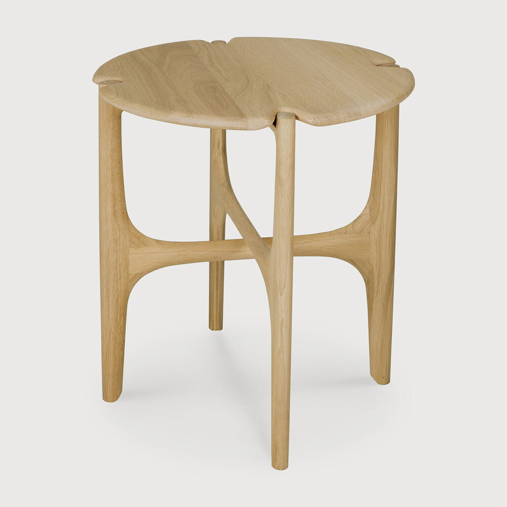 Ethnicraft PI Side Table in oak, FSC-certified solid oak with varnished finish