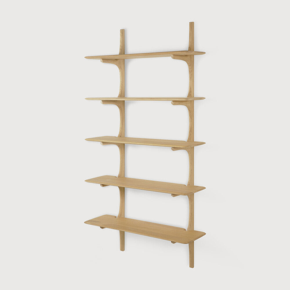 Ethnicraft PI Wall Shelf in oak, FSC-certified solid oak