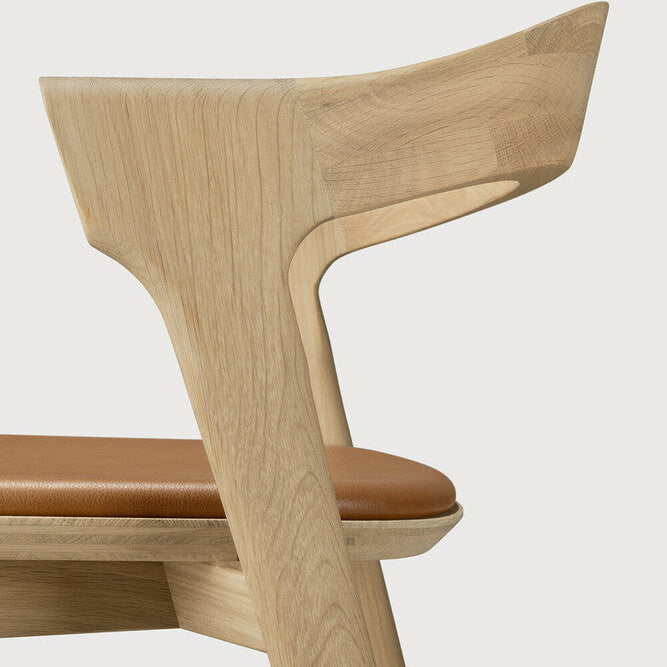 Ethnicraft Bok Bar Stool in oak, FSC-certified solid oak with varnished finish, Belgian solid wood furniture