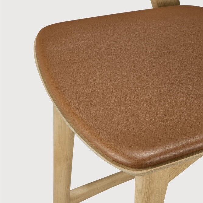 Ethnicraft Bok Bar Stool in oak, FSC-certified solid oak with varnished finish, Belgian solid wood furniture