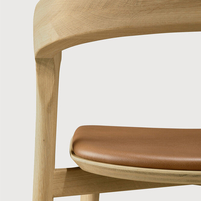 Ethnicraft Bok Bar Stool in oak, FSC-certified solid oak with varnished finish, Belgian solid wood furniture